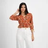 Playful Charm Wrap Blouse - Image 2