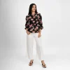 Elegant Bloom Button-Up Blouse - Image 2