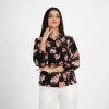 Elegant Bloom Button-Up Blouse
