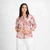 Elegant Bloom Button-Up Blouse - Image 3