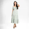 Charming Floral Tiered Midi Dress - Image 5
