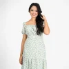 Charming Floral Tiered Midi Dress - Image 4