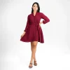 Chic Button-Front A-Line Dress - Image 3