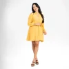 Chic Button-Front A-Line Dress - Image 5