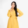 Chic Button-Front A-Line Dress - Image 4