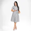 Classic Checkered Button-Down Midi Dress - Image 3