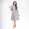 Classic Checkered Button-Down Midi Dress - Image 2