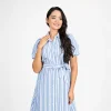 Classic Checkered Button-Down Midi Dress - Image 4