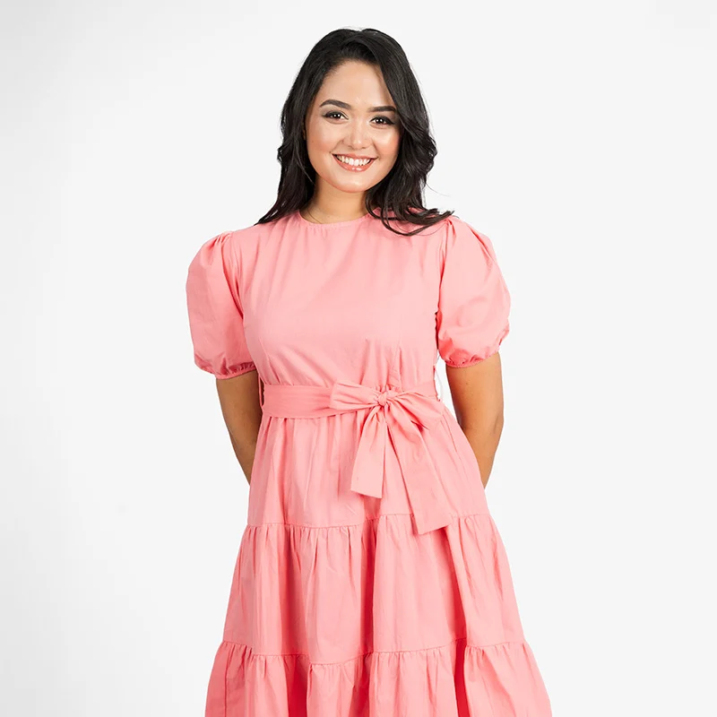 Charming Tiered Puff-Sleeve Mini Dress