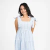 Graceful Bow-Tie Strap Tiered Midi Dress - Image 8