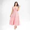Charming Bow-Tie Checkered Maxi Dress - Image 9