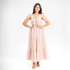 Charming Bow-Tie Checkered Maxi Dress - Image 3