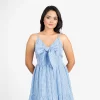 Charming Bow-Tie Checkered Maxi Dress - Image 6