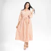 Striped Belted Shirt Midi Dress - Image 3