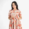 Floral Belted Tiered Midi Dress - Image 4