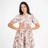 Floral Belted Tiered Midi Dress - Image 6