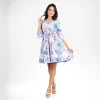 Floral Belted Fit & Flare Dress - Image 3