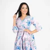 Floral Belted Fit & Flare Dress - Image 2