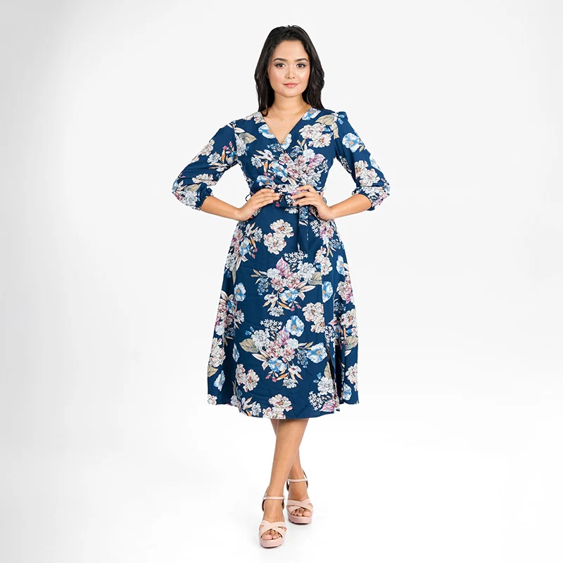 Bloom Wrap Midi Dress
