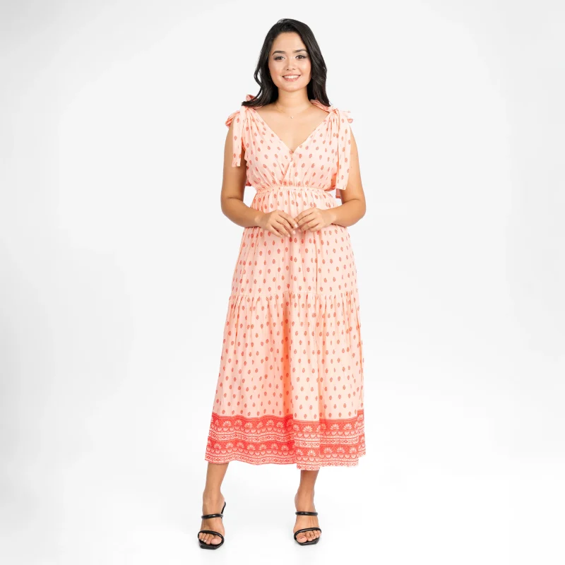 Bohemian Tie-Strap Tiered Maxi Dress - Image 3