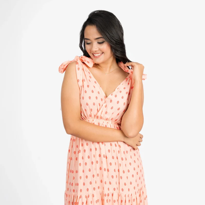 Bohemian Tie-Strap Tiered Maxi Dress - Image 2