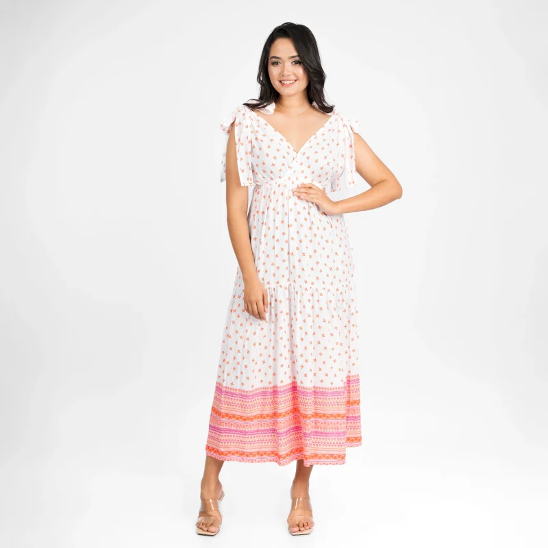 Bohemian Tie-Strap Tiered Maxi Dress - Image 7