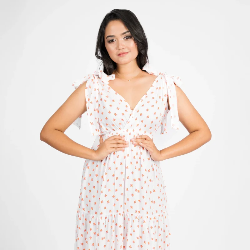 Bohemian Tie-Strap Tiered Maxi Dress - Image 8