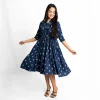 Paisley Button-Front Midi Dress