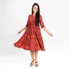 Paisley Button-Front Midi Dress - Image 3