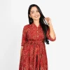 Paisley Button-Front Midi Dress - Image 4
