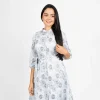 Graceful Blossom Belted Shirt Dress - Image 6