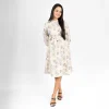 Graceful Blossom Belted Shirt Dress