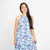 Tropical Tiered Halter Midi Dress - Image 5