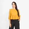 Chic Flounce Hem Linen Blouse - Image 5