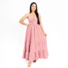 Twist Front Tiered Maxi Dress