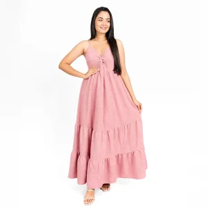 Twist Front Tiered Maxi Dress
