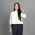 Chic Flounce Hem Linen Blouse white