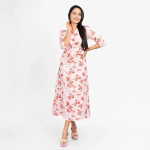 Petal Charm Wrap Dress