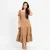 Blossom Tiered Button Dress - brown