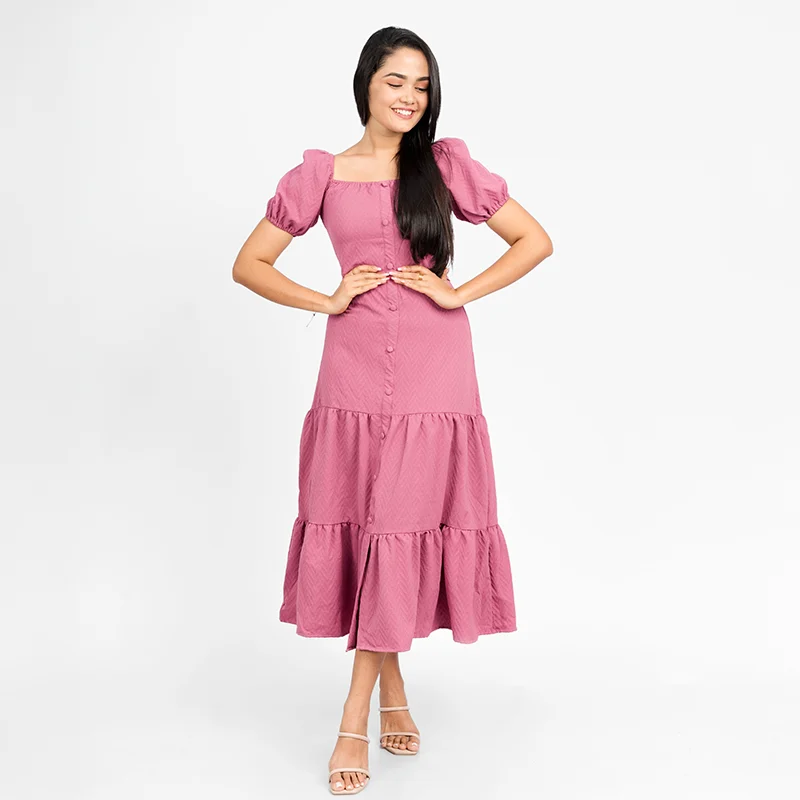 Blossom Tiered Button Dress
