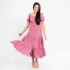 Blossom Tiered Button Dress - Image 3