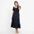 Blossom Tiered Button Dress - black