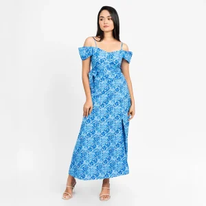 Tropical Bloom Slit Dress