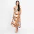 Tropical Bloom Slit Dress - brown