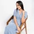 Stripped Wrap Midi Dress - ash