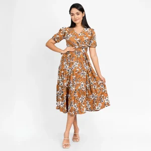 Autumn Bloom Midi Dress