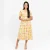 Autumn Bloom Midi Dress - yellow