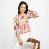Verdant Bloom Peplum Blouse