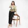 Verdant Bloom Peplum Blouse - Image 7