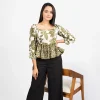 Verdant Bloom Peplum Blouse - Image 5